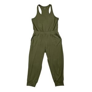 Nike Jumpsuit Womens M Medium Moss Sportswear Yoga 7/8 Scoop Racerback Jogger